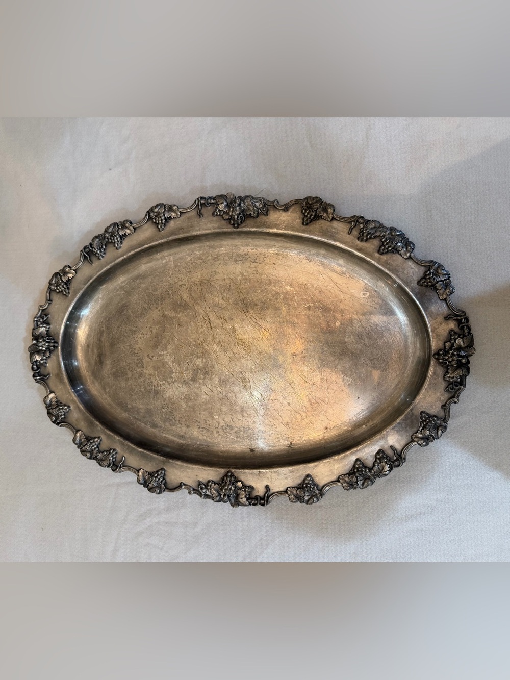 Antique Barbour Silver Co (1892-1898) Serving Platter with Grape Motif